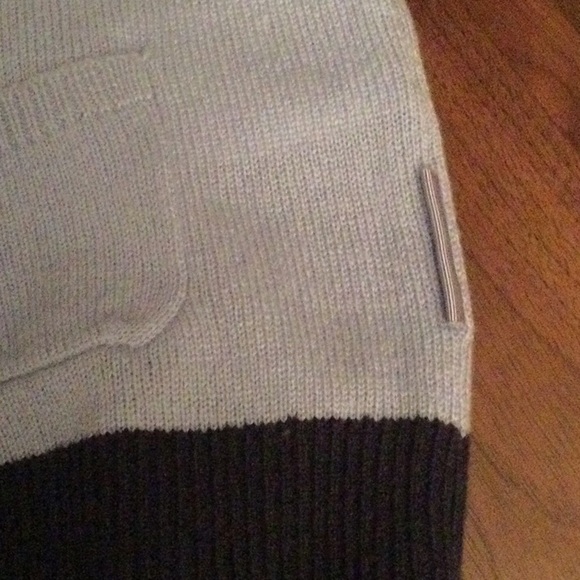 Moncler Maglia Tricot Colour Block Cashmere Sweater Periwinkle Blue & Navy Sz M - Picture 6 of 6